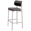 Ver imagem 5 de Kit 04 Banquetas Alta Bar Cozinha Sala de Jantar Aço Branco Kaira C01 Linho Cinza Courino Preto -