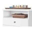 Ver imagem 3 de Mesa de Cabeceira Retrô Status 2 Gavetas Branco - Jea Móveis