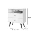 Ver imagem 5 de Mesa de Cabeceira Retrô Status 2 Gavetas Branco - Jea Móveis