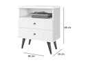 Ver imagem 5 de Mesa de Cabeceira Retrô Status 2 Gavetas Off White - Jea Móveis