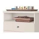 Ver imagem 3 de Mesa de Cabeceira Retrô Status 2 Gavetas Off White - Jea Móveis