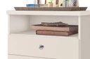 Ver imagem 3 de Mesa de Cabeceira Retrô Status 2 Gavetas Off White - Jea Móveis