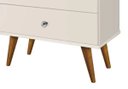 Ver imagem 4 de Mesa de Cabeceira Retrô Status 2 Gavetas Off White - Jea Móveis