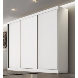 Guarda Roupa Casal 3 Portas 8 Gavetas - Diamond-Branco - Móveis Novo Horizonte