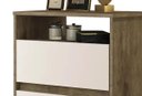 Ver imagem 3 de Mesa de Cabeceira Retrô Lótus 2 Gavetas Jequitibá com Off White - Jea Móveis