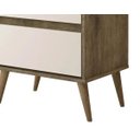 Ver imagem 4 de Mesa de Cabeceira Retrô Lótus 2 Gavetas Jequitibá com Off White - Jea Móveis
