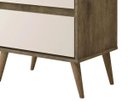 Ver imagem 4 de Mesa de Cabeceira Retrô Lótus 2 Gavetas Jequitibá com Off White - Jea Móveis