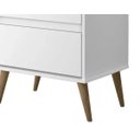 Ver imagem 4 de Mesa de Cabeceira Retrô Lótus 2 Gavetas Branco - Jea Móveis