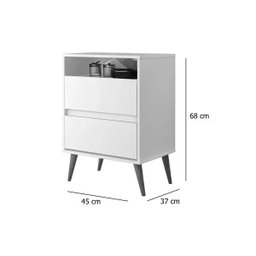 Mesa de Cabeceira Retrô Lótus 2 Gavetas Jequitibá - JeA Móveis - 5