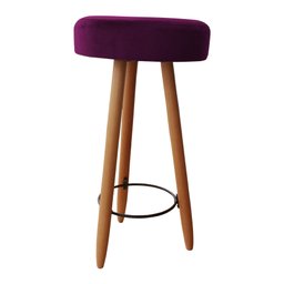 Kit Duas Banqueta Alta para Área Gourmet Balcão Pés Palito Roxo Dimazza Móveis - Púrpura - 2