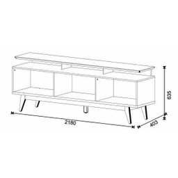 Rack com Painel Classic com 3 Gavetas 220cm Freijó com Off White - Imcal Móveis - 9