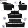 Conjunto de Sofá 3 e 2 Lugares Retrátil e Reclinável 2.00x1.50m Cama Inbox Smal Suede Preto - 2