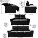 Ver imagem 2 de Conjunto de Sofá 3 e 2 Lugares Retrátil e Reclinável 2.00x1.50m Cama Inbox Smal Suede Preto