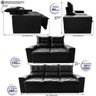 Conjunto de Sofá 3 e 2 Lugares Retrátil e Reclinável 2.00x1.50m Cama inBox Smal Suede Preto - 2