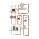 Ver imagem 2 de Conjunto 7 Prateleiras Industrial Branco/cobre - Pleno