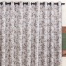 Cortina Tabaco Floral pasa Sala 2m x 1,70m Varão Simples - 2