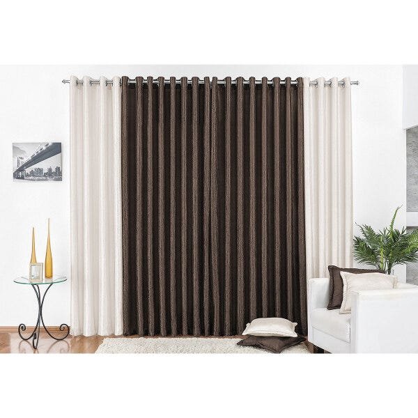 Cortina Any 3m x 2,80m Tabaco para Varão Simples - 2