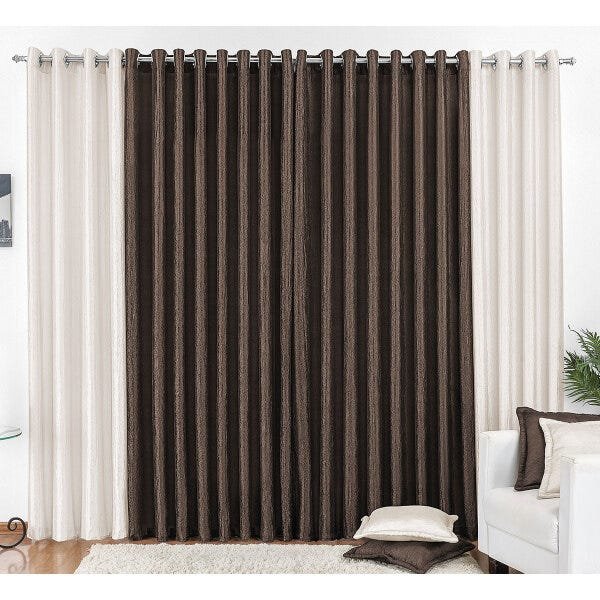 Cortina Any 3m x 2,80m Tabaco para Varão Simples - 1