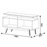 Rack com Painel Classic com 2 Gavetas 1.4 Freijó com Off White - Imcal Móveis - 9