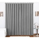 Ver imagem 1 de Cortina Cinza Tecido Oxford 2m x 1,70m para Varão Simples Sala / Quarto