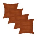 Ver imagem 1 de Kit 4 Capas para Almofada Drapeada Line em Veludo Quadrada 50x50 Cor:terracota