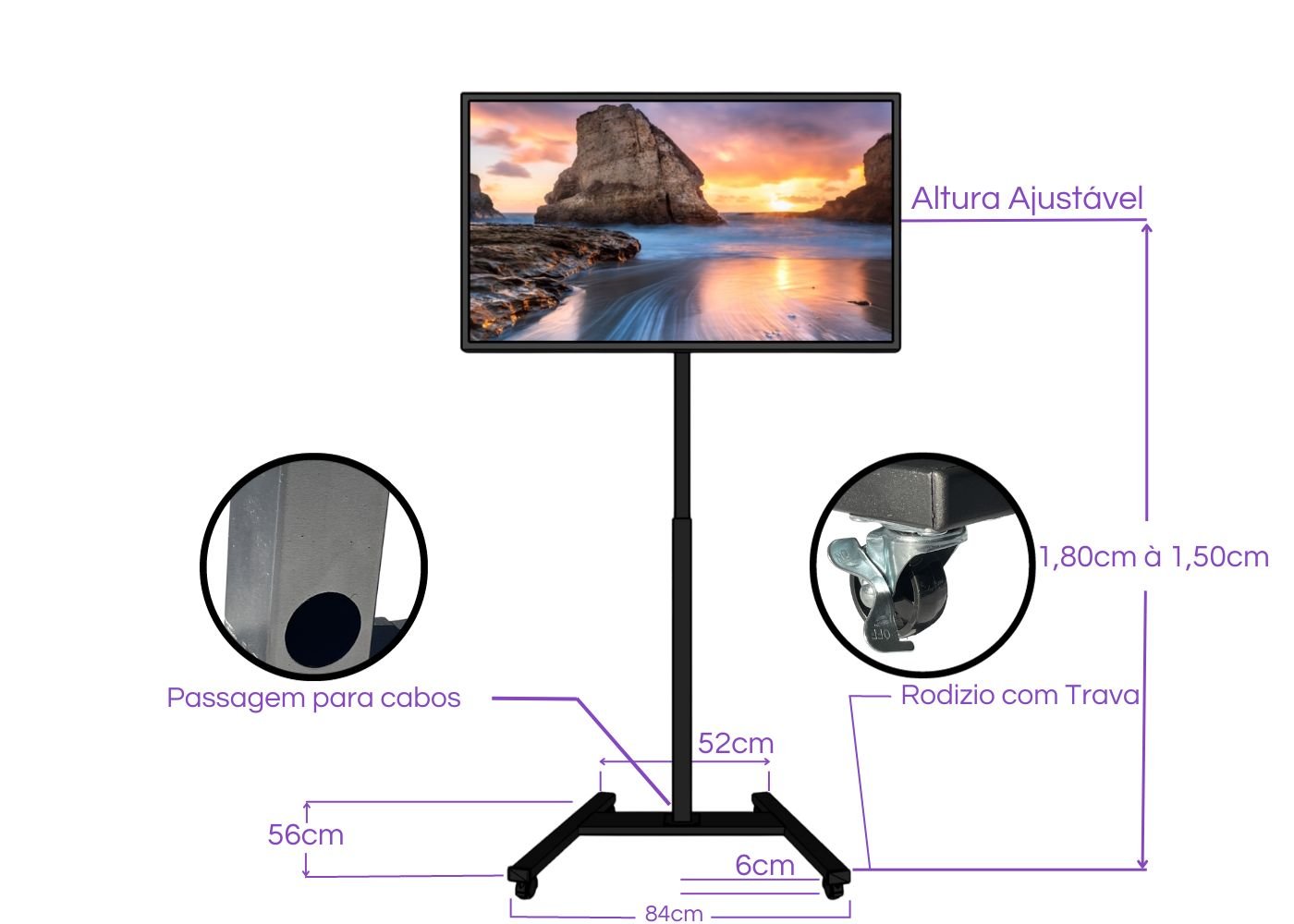 Suporte Tv Pedestal 14 a 75 Suportaço Ped-03.3