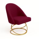 Ver imagem 3 de Cadeira Poltrona Lua Tecido Veludo Base Luxo:bordo
