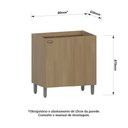 Ver imagem 3 de Balcão Canto Reto 80cm 1 Porta sem Tampo Classic Luciane Móveis