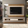 Home Moderno para TV até 60 Polegadas Ripado com LED 100% MDF Lumus. - Amarula e Carvalho Europeu - 1