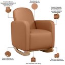 Ver imagem 5 de Poltrona de Amamentação com Balanço e Puff Orgânico Saori W01 Courissimo Mocca - Lyam Decor