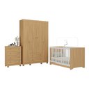 Ver imagem 2 de Quarto de Bebê Completo com Berço Americano 3 em 1 Allegra Multimóveis Mp4586 Madeirado