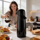 Ver imagem 2 de Garrafa Térmica Expressar Color Quente e Frio Aço Isolamento a Vácuo 1,8L Preto Sanremo