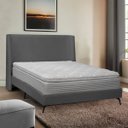 Ver imagem 3 de Kit Cabeceira e Base Cama Box Orgânica Montreal 199x219cm King Size Bouclê - Sofa Store:bouclê Cinza