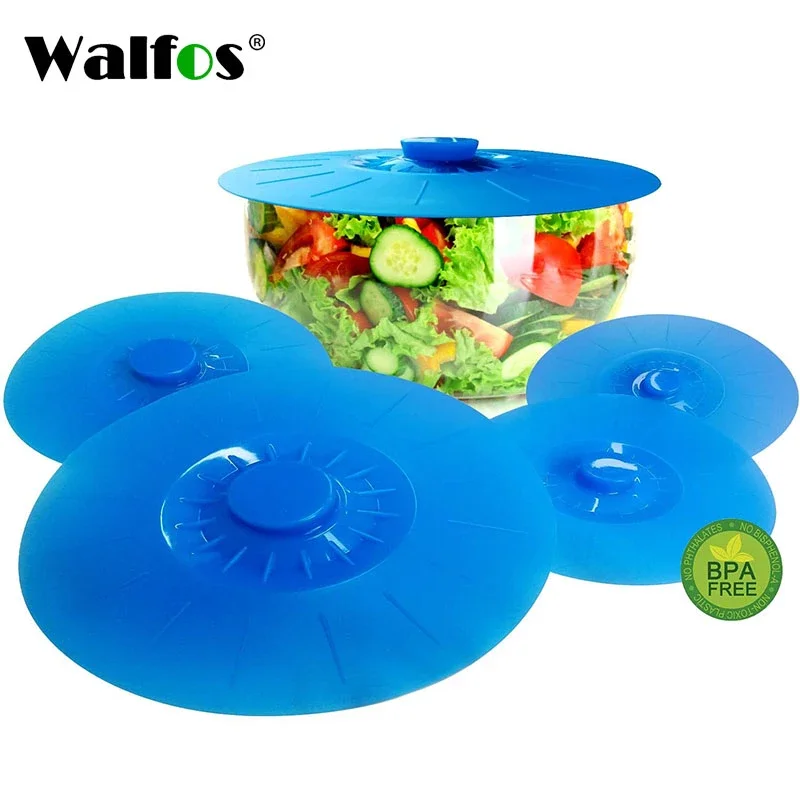 5 Tampas Silicone para Tigelas Walfos, Resistente Ao Calor para Micro-ondas com Vedação de Sucção - 3