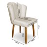 Cadeira Liberty Móveis Pétala Bege Madeira Estofada Veludo Retrô - 5