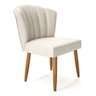 Cadeira Liberty Móveis Pétala Bege Madeira Estofada Veludo Retrô - 2
