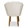 Cadeira Liberty Móveis Pétala Bege Madeira Estofada Veludo Retrô - 3