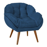 Poltrona Decorativa Almofadada Conforto Retrô Pés Palito:azul - 4