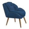 Poltrona Decorativa Almofadada Conforto Retrô Pés Palito:azul - 2