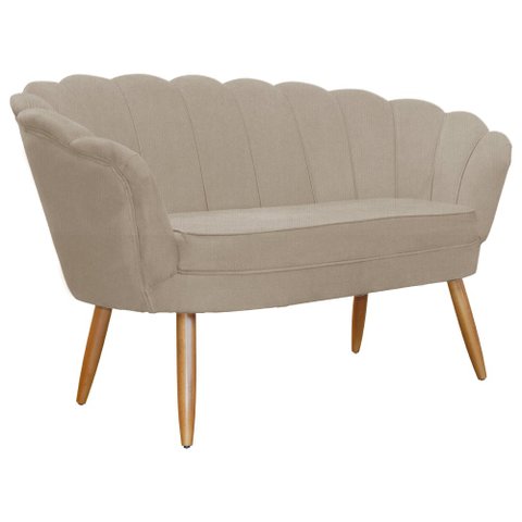 Namoradeira Decorativa Estofada Para Salão de Beleza Pétala Suede Cappuccino - LM DECOR