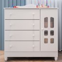 Ver imagem 4 de Cômoda Provençal com Fraldário Lisa Branco Brilho