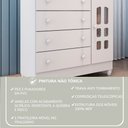 Ver imagem 2 de Cômoda Provençal com Fraldário Lisa Branco Brilho