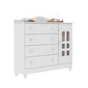 Ver imagem 3 de Cômoda Provençal com Fraldário Lisa Branco Brilho
