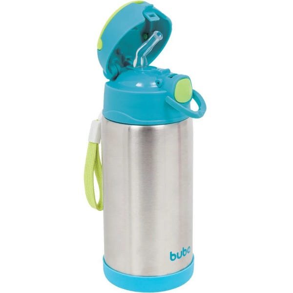 Garrafa Térmica Aço Inoxidável 400 ml Azul - Buba Baby - 2