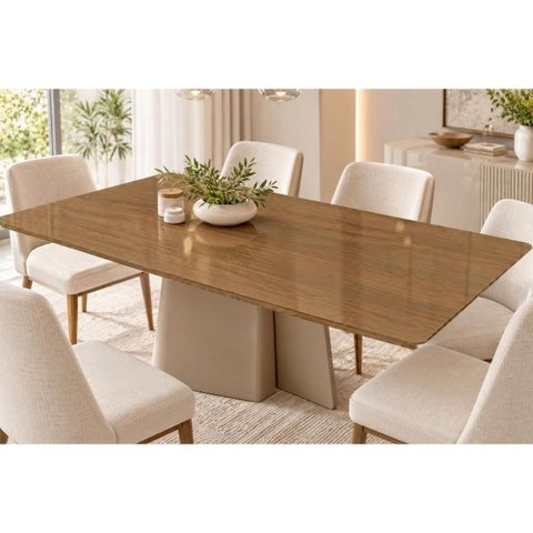 Tampo Madeirado Mesa TA26 Madeira/Vidro 160cm Car Kappesberg