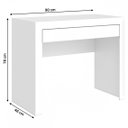 Ver imagem 3 de Escrivaninha Mesa Escritório MSM421 1 Gaveta 90cm Branco