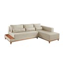Ver imagem 2 de Sofá de Canto 4 Lugares com Chaise M-174 2,56m Molas Bonnel Almofadas Soltas Linho Estofados Martins