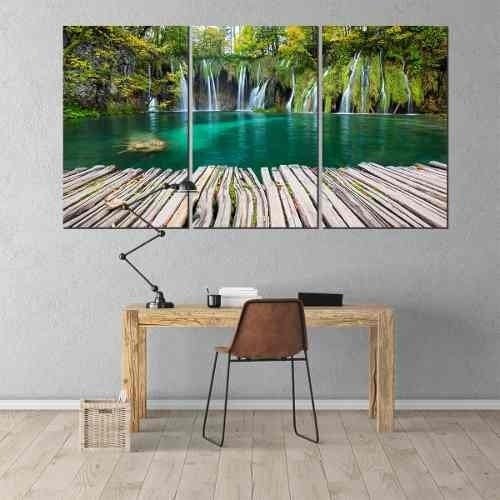 Quadro Decorativo Deck De Madeira Perto De Cachoeira - 1
