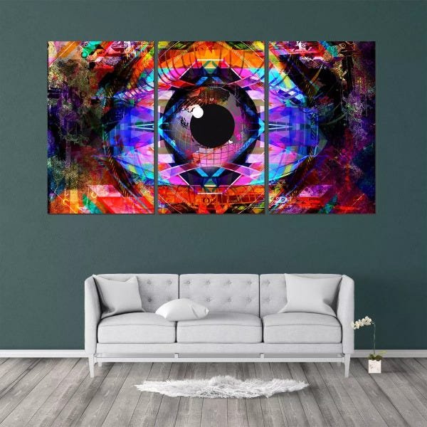 Quadro Decorativo Abstrato Olho Psicodelia Decoração - 1