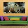 Quadro Decorativo Barril Antigo De Madeira Garrafa Vinho - 1